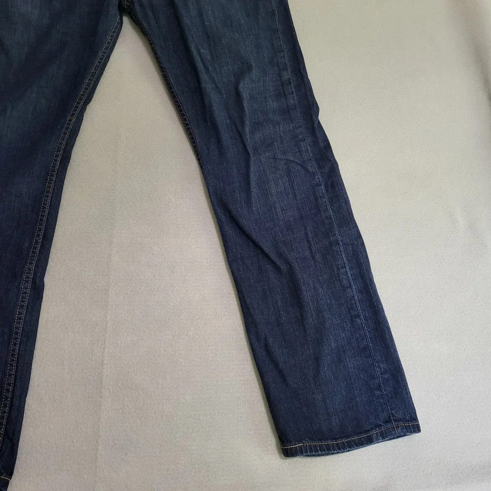 Levi's 505 Men's Denim Blue Jeans Size 34x32 Dark Wash Straight Leg